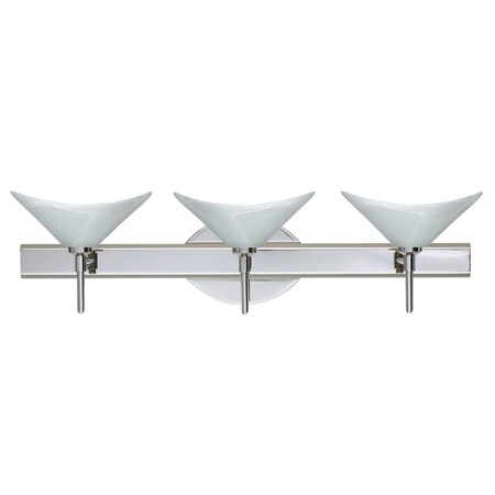 Besa Lighting Hoppi Vanity, Marble, Chrome Finish, 3x40W Halogen 3SW-191352-CR
